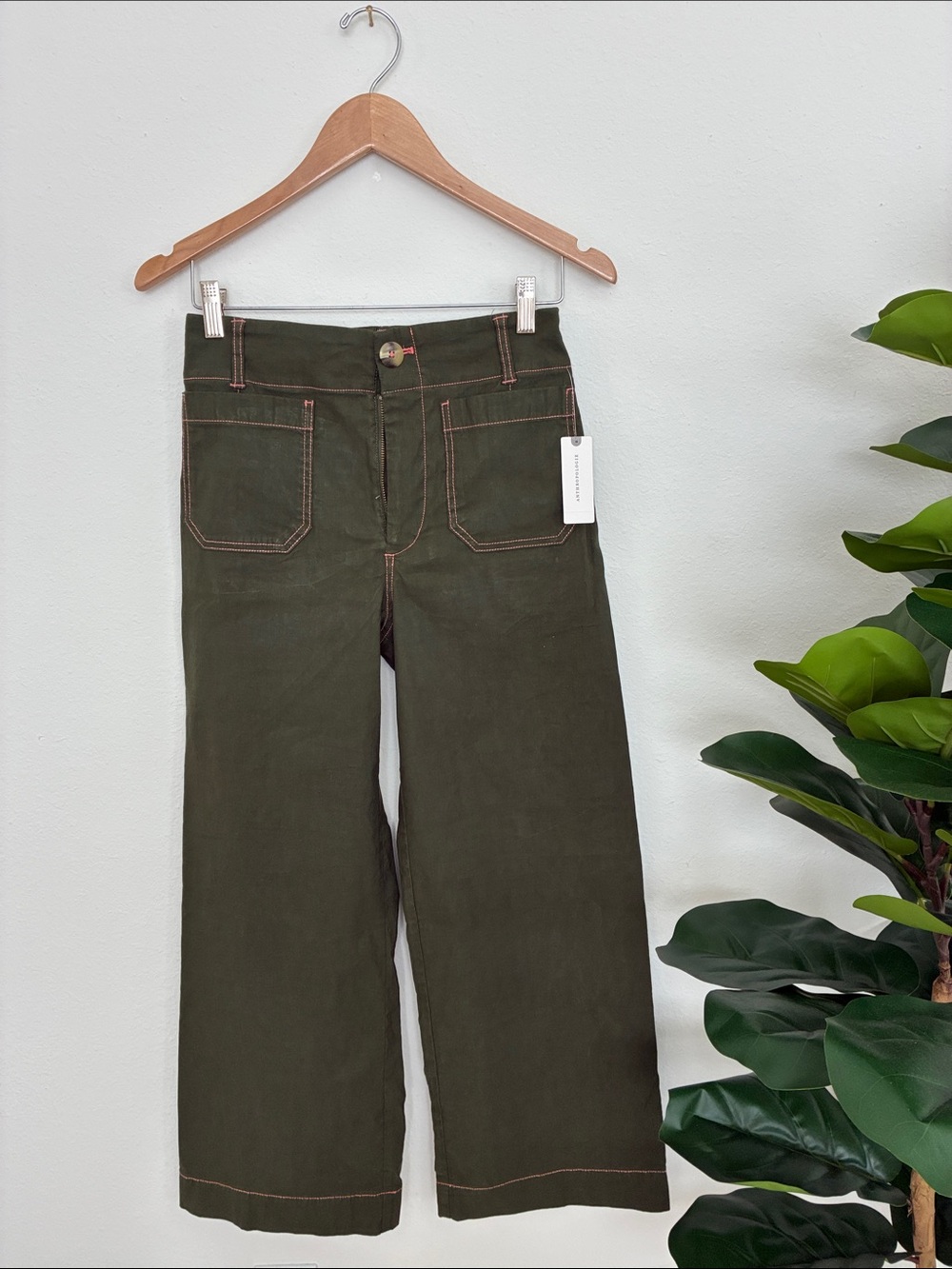 NWT Anthro Maeve Collette Olive Green Pants
